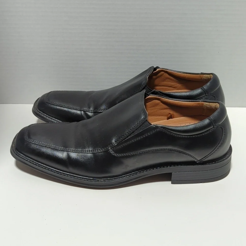 George Men's Slip On Sintetico Black Dress Shoes Size 8.5